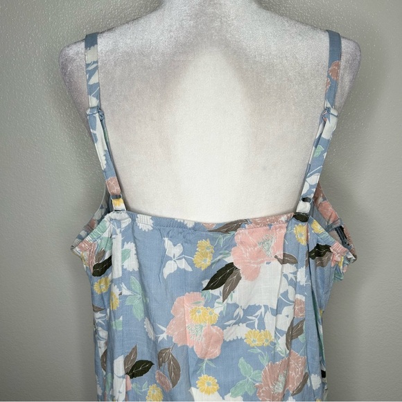 New Torrid Womens Light Blue & Pink Floral Button-Up Tank Top Plus Size 3/3X NWT - Picture 7 of 10